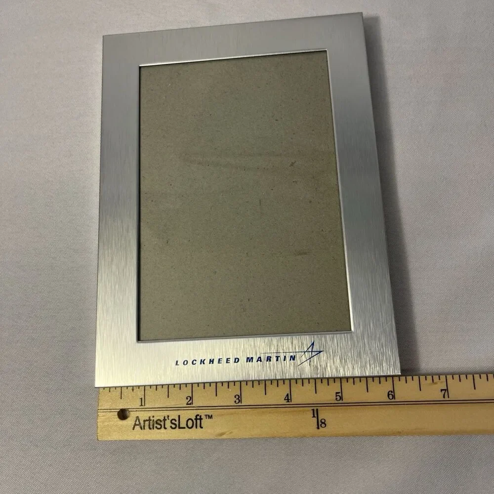 Lockheed Martin Brushed Silver-Tone Metal Picture Frame with Logo